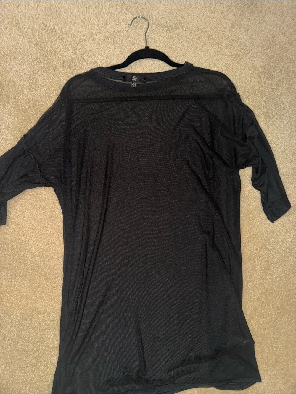Missguided Black Short Sleeve Mesh Tee